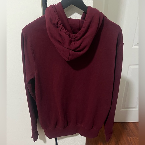 Men's Burgundy Polo Embroidered Hoodie - Picture 3 of 8